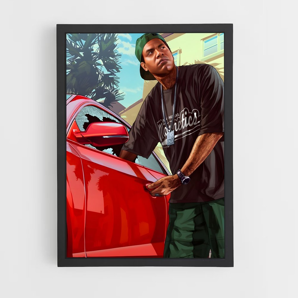 Poster Lamar en Rouge – affiche GTA V (vue 2)